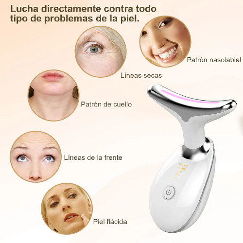 Masajeador Facial Reductor Arrugas - com Luz LED e Vibración