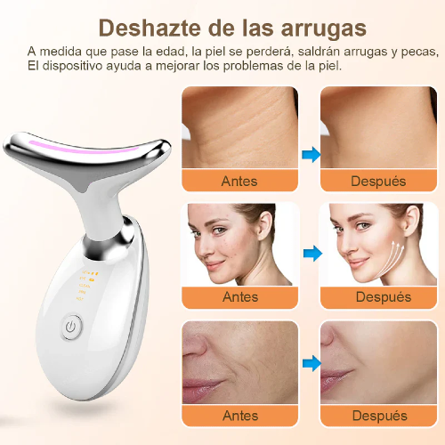 Masajeador Facial Reductor Arrugas - com Luz LED e Vibración